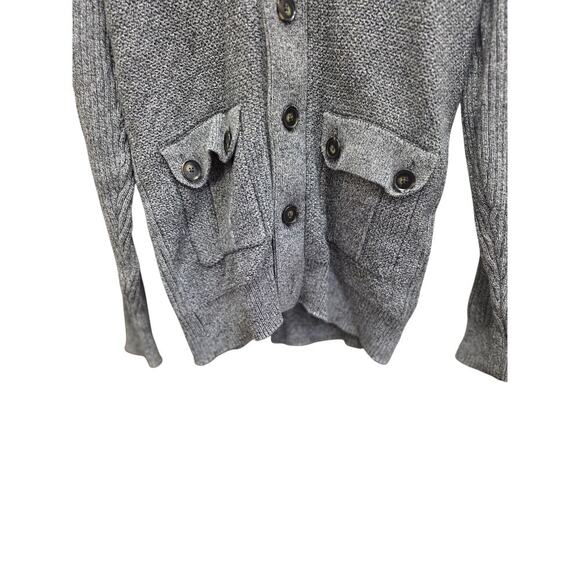 H&M Gray Shawl Collar Button Cardigan – Men’s Small with Front Pockets - Picture 4 of 5